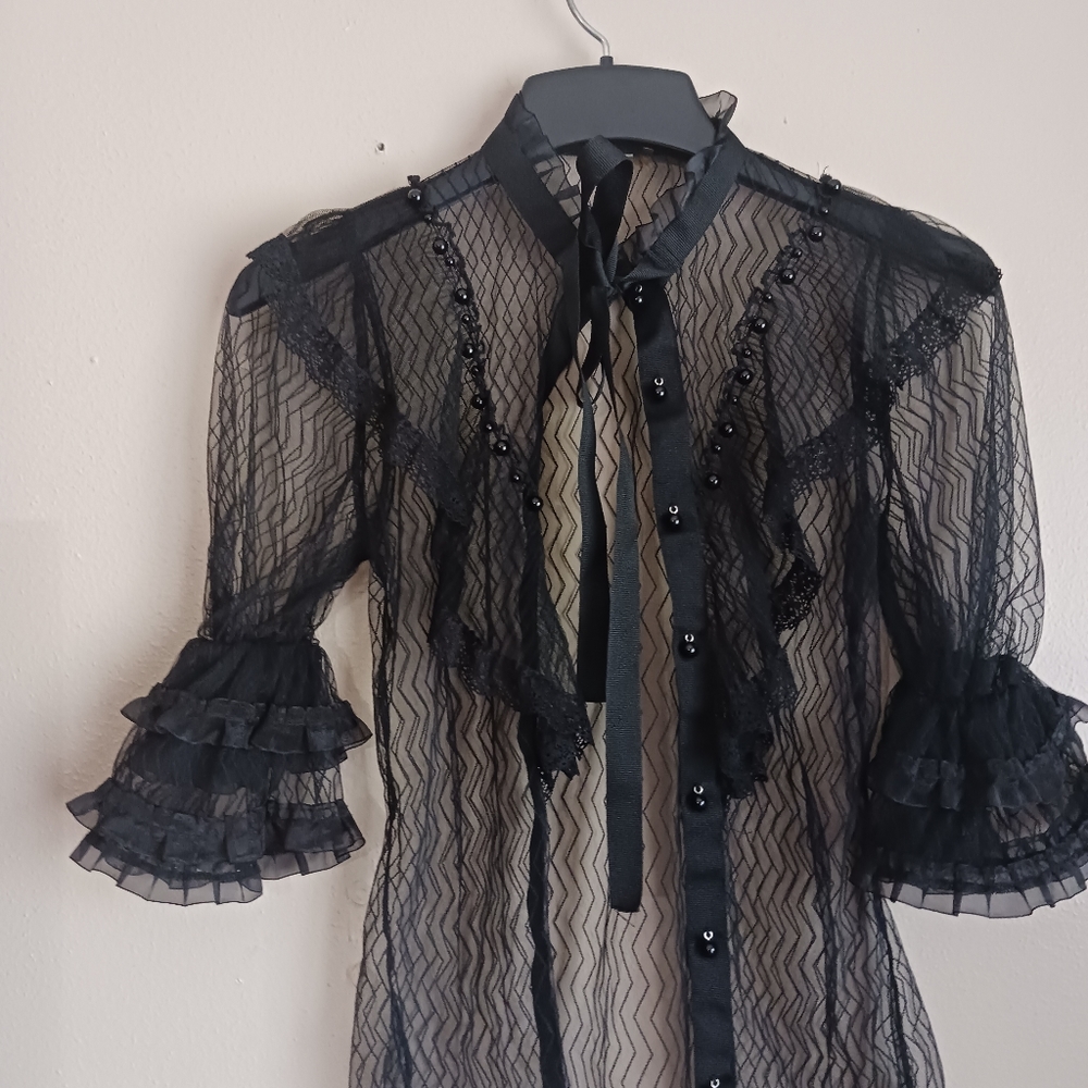Black lace blouse